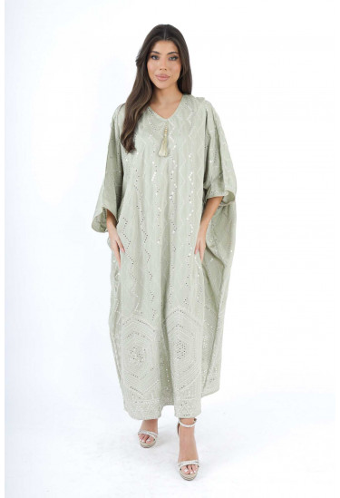 جلابيه كويتي بتطريز لامع فاخر 