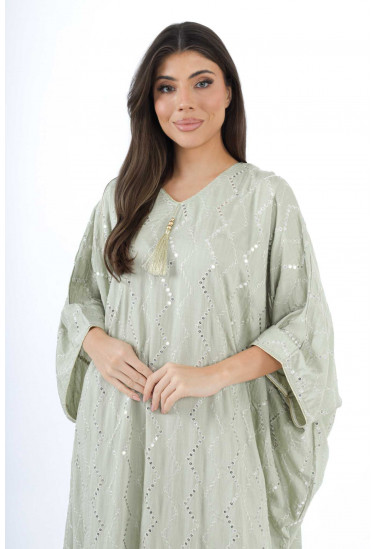 جلابيه كويتي بتطريز لامع فاخر 