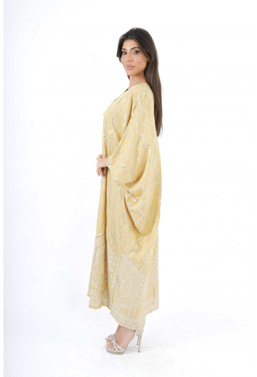 جلابيه كويتي بتطريز لامع فاخر 