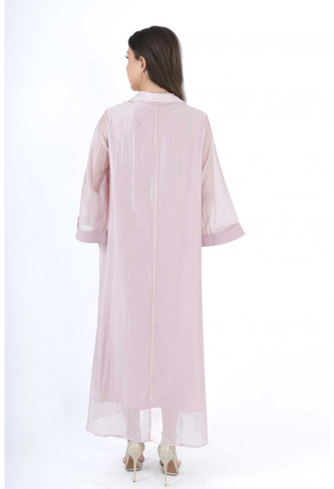 جلابية للمناسبات بأكمام فضفاضة وتطريز أنيق