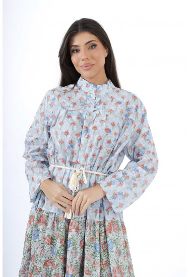 فستان نسائي مزين بالزهور 