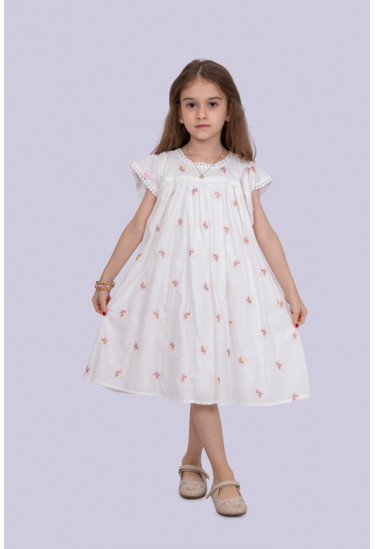 فستان بناتي بنقوش رقيقه