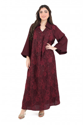 جلابية نسائية بتطريز بارز