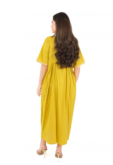 جلابية ميدي مطعمة بالدانتيل