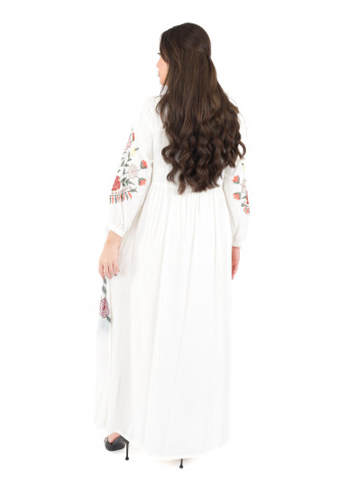 جلابية نسائية ميدي مطرزة بالزهور