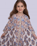 فستان بناتي طباعات زهور مقاس شبابي