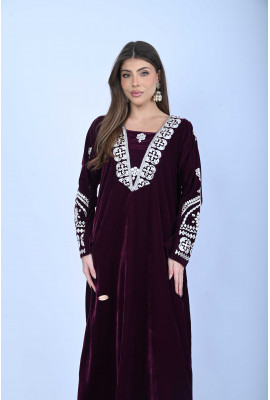 جلابية نسائية مخمل مطرز جلابية نسائية مخمل مطرز