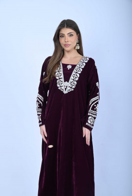 جلابية نسائية مخمل مطرز