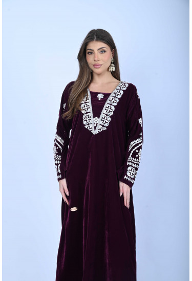 جلابية نسائية مخمل مطرز