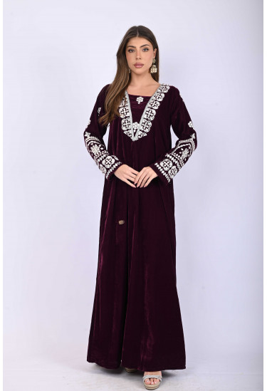 جلابية نسائية مخمل مطرز