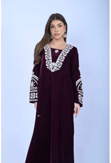 جلابية نسائية مخمل مطرز