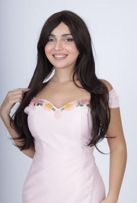 فستان ميدي بفتحة أمامية