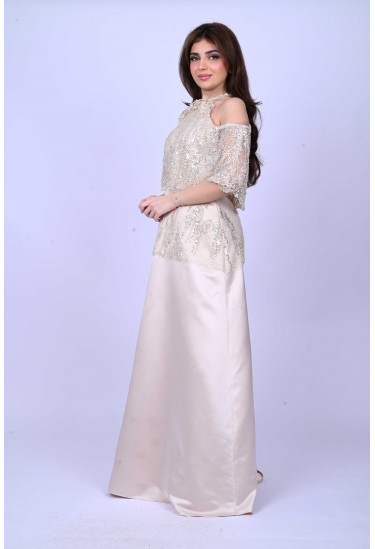 فستان سهرة ستان Aline فستان سهرة ستان Aline