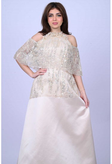فستان سهرة ستان Aline فستان سهرة ستان Aline