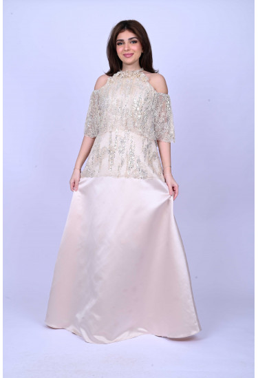 فستان سهرة ستان Aline فستان سهرة ستان Aline
