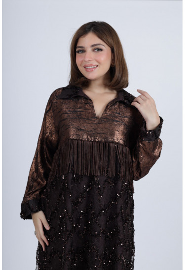 جلابية سهرة نسائية طويلة
