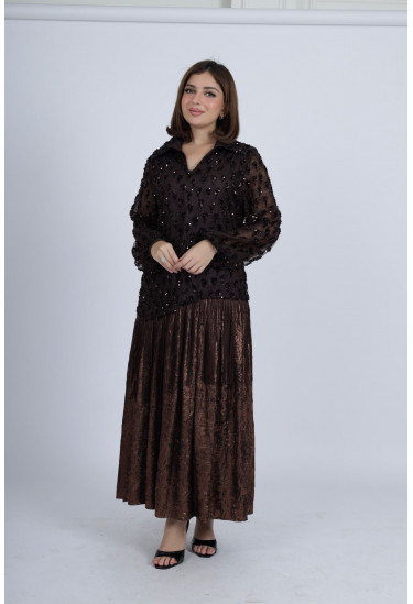 فستان سهرة نسائي لامع و طويل