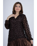 فستان سهرة نسائي لامع و طويل
