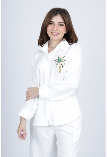 طقم عصري بتطريز سعودي مميز
