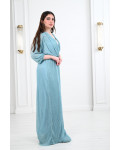فستان نسائي طويل بنسيج لامع فستان نسائي طويل بنسيج لامع