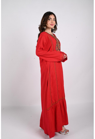 جلابية طويلة بتطريز رقيق جلابية طويلة بتطريز رقيق