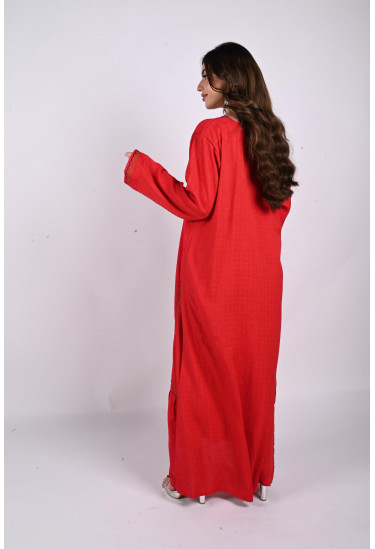 جلابية طويلة بتطريز رقيق جلابية طويلة بتطريز رقيق