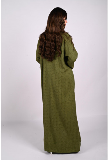 جلابية طويلة بتطريز رقيق جلابية طويلة بتطريز رقيق