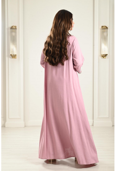 جلابية كتان طويلة مطرزة جلابية كتان طويلة مطرزة