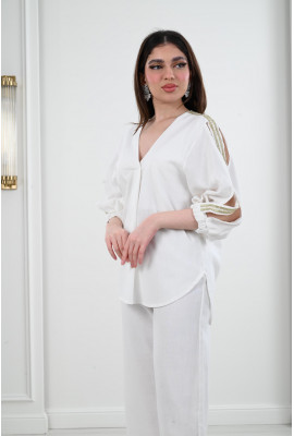 طقم نسائي كاجول بلوزة و بنطال