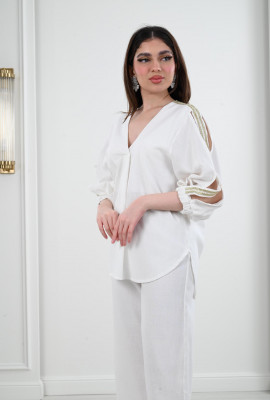 طقم نسائي كاجول بلوزة و بنطال