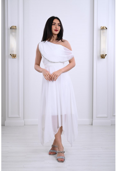 فستان ميدي نسائي بكتف واحد