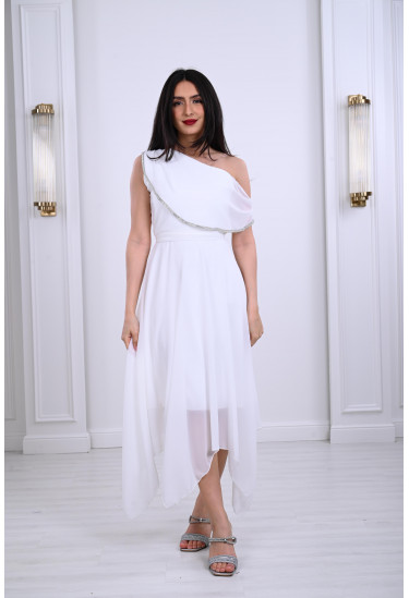 فستان ميدي نسائي بكتف واحد