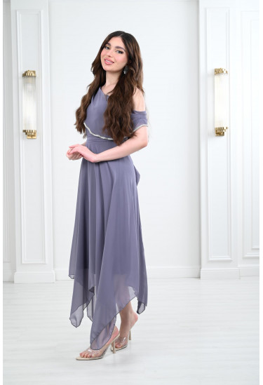 فستان ميدي نسائي بكتف واحد