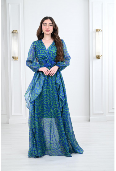 فستان شيفون مشجر فستان شيفون مشجر