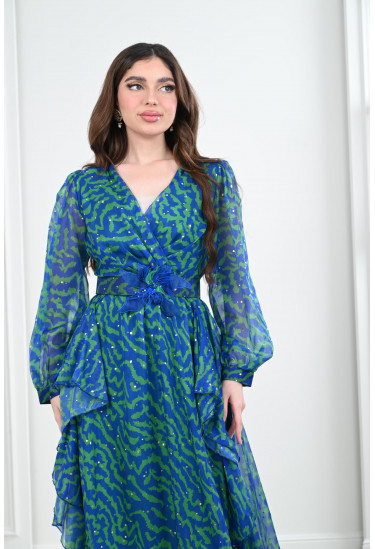 فستان شيفون مشجر فستان شيفون مشجر