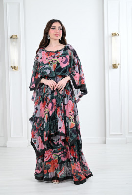 فستان نسائي طويل بقصات مختلفة 