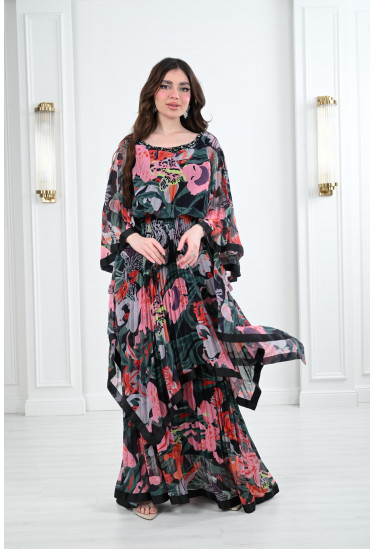 فستان نسائي طويل بقصات مختلفة 