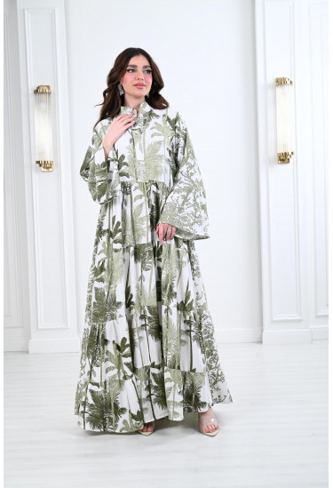 جلابية مشجرة طويلة  و واسعة