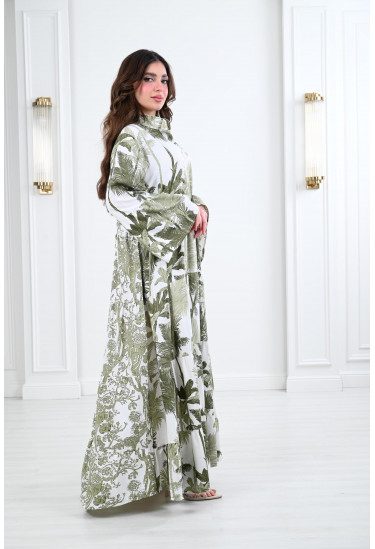 جلابية مشجرة طويلة  و واسعة