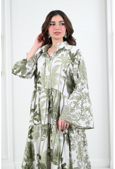 جلابية مشجرة طويلة  و واسعة