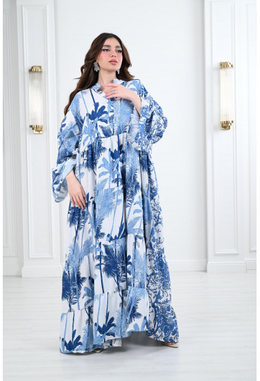 جلابية مشجرة طويلة  و واسعة