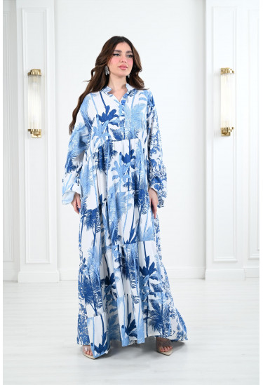 جلابية مشجرة طويلة  و واسعة