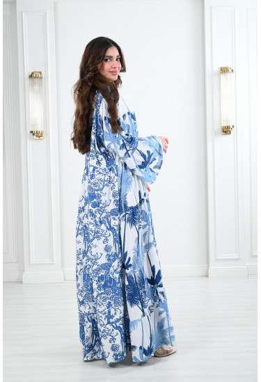 جلابية مشجرة طويلة  و واسعة