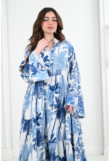 جلابية مشجرة طويلة  و واسعة