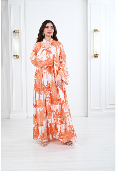 جلابية مشجرة طويلة  و واسعة