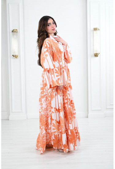 جلابية مشجرة طويلة  و واسعة