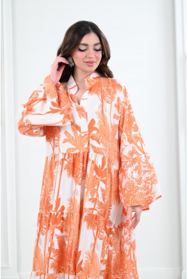 جلابية مشجرة طويلة  و واسعة