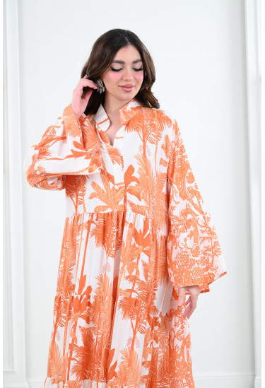 جلابية مشجرة طويلة  و واسعة