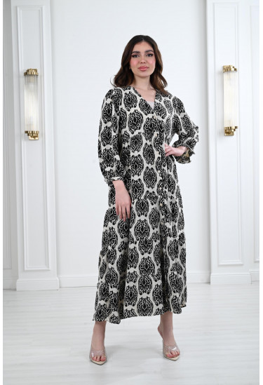 جلابية نسائية كلاسيكية بطباعات رقيقة