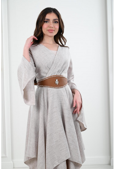 فستان ميدي بأكمام طويلة فستان ميدي بأكمام طويلة